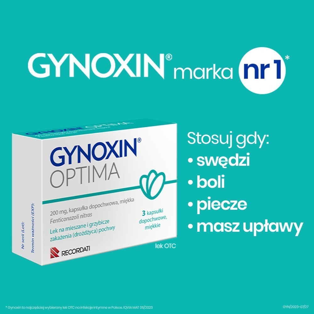 Gynoxin Optima 200 mg x 3 kaps dopochwowe