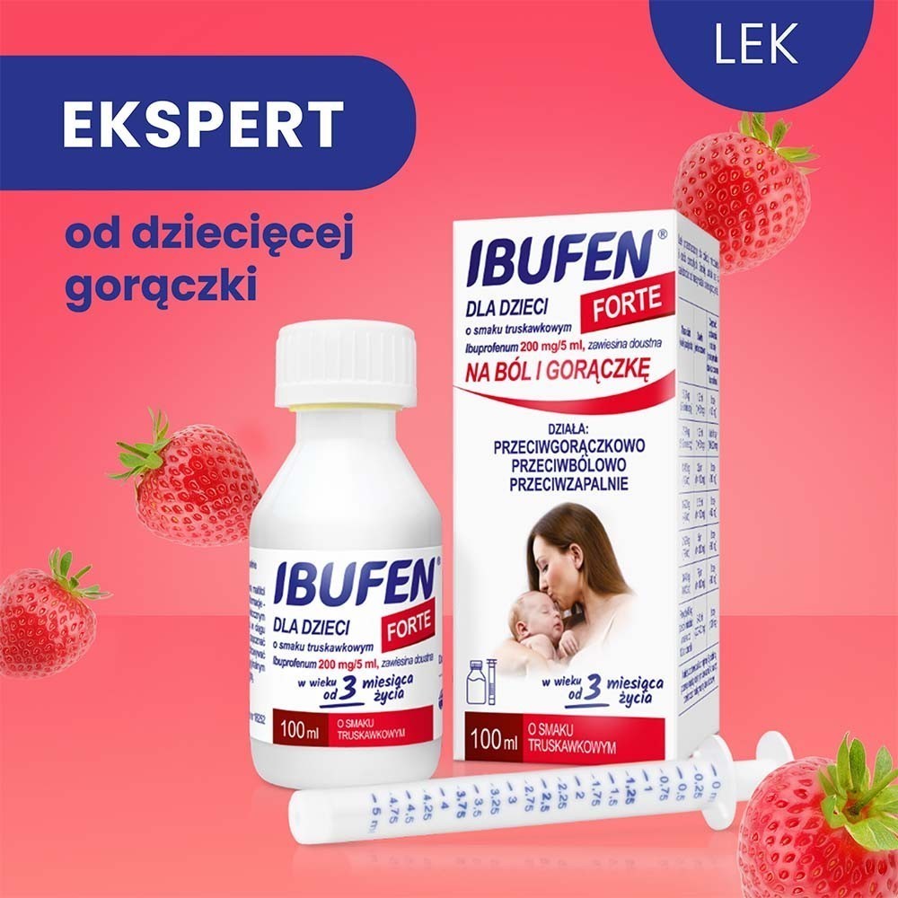 Ibufen forte 200mg/5ml zawiesina dla dzieci o smaku truskawkowym 40 ml