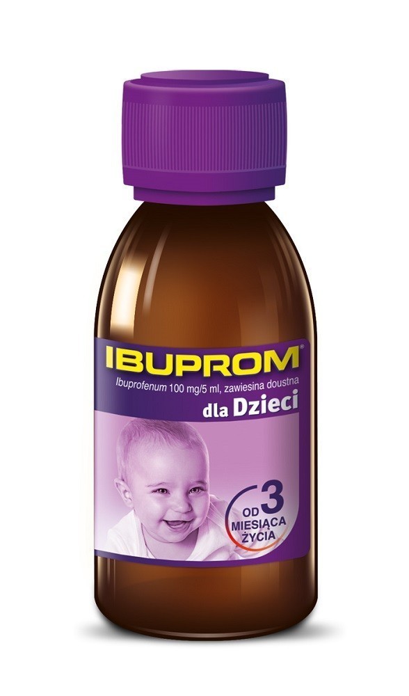 Ibuprom dla dzieci 100 mg/5 ml zawiesina o smaku truskawkowym 100 ml
