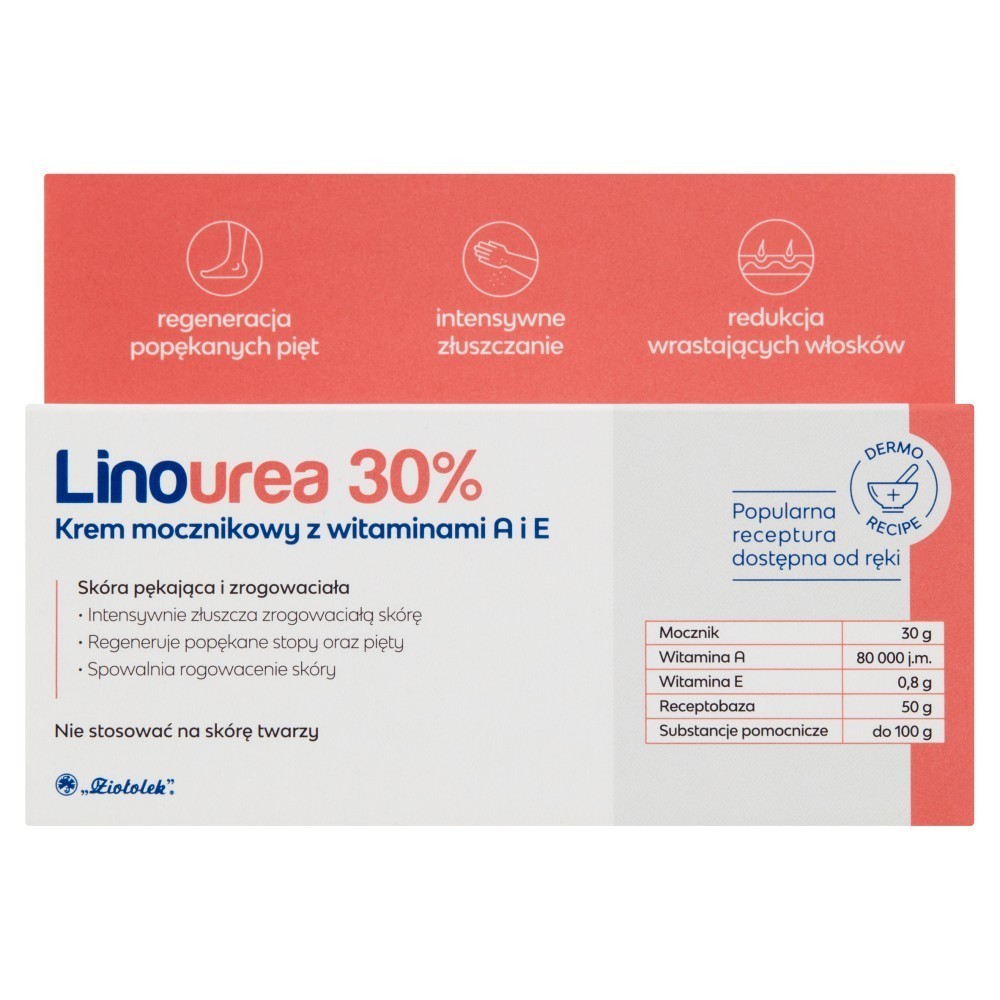 Linourea 30% krem mocznikowy z witaminami A + E 50 g