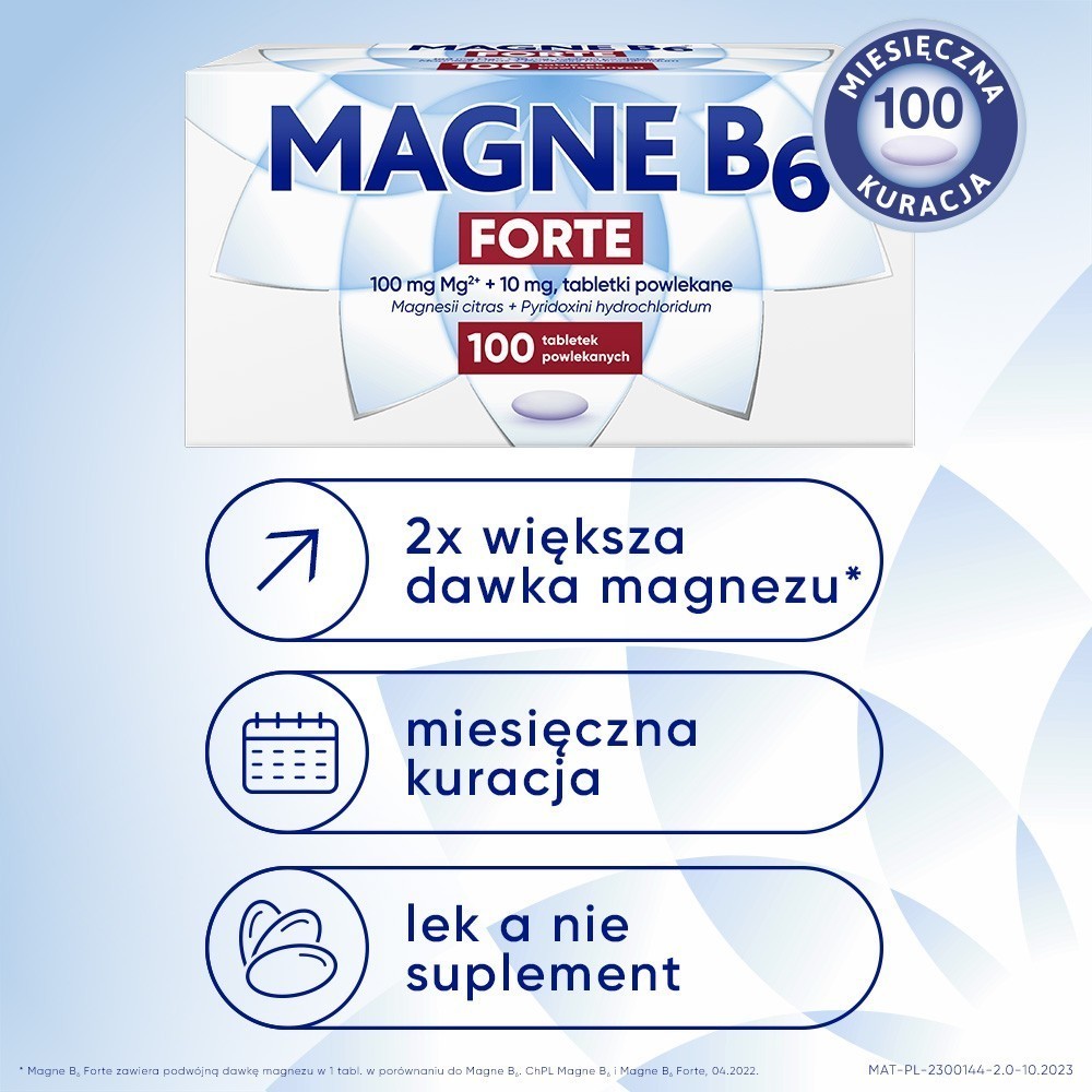 Magne-B6 Forte x 100 tabl powlekanych