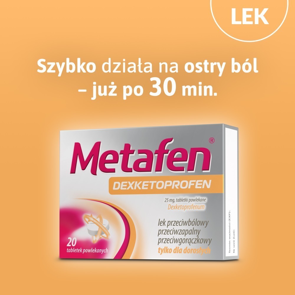 Metafen Dexketoprofen 25 mg x 20 tabl