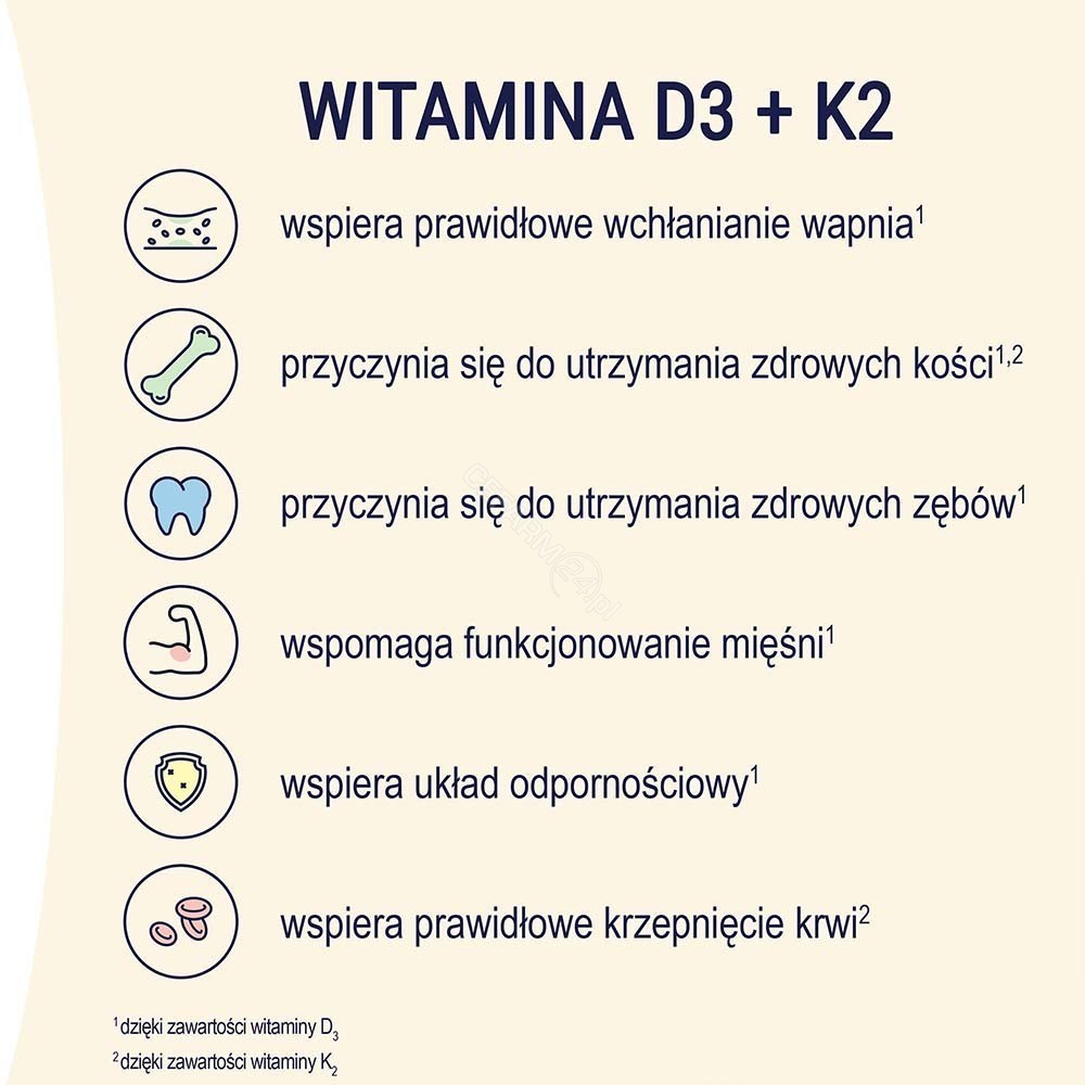 Naturell Witamina D3 + K2 MK-7 x 60 tabl do rozgryzania i żucia