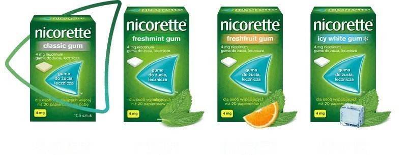 Nicorette Classic gum 4 mg x 105 gum do żucia