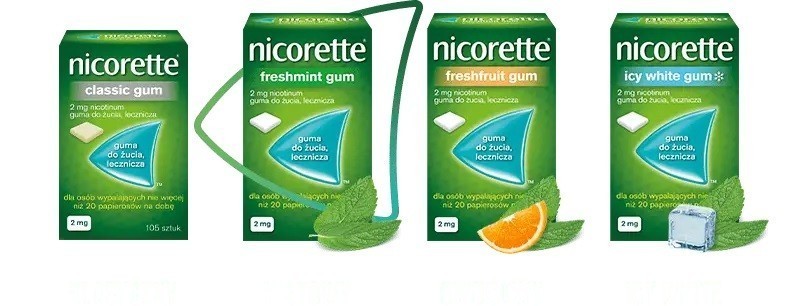 Nicorette Freshmint 2 mg x 105 szt gum do żucia
