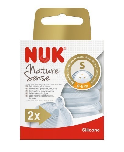 NUK silikonowy smoczek do butelki Nature Sense (0-6 miesięcy)  M x 2 szt
