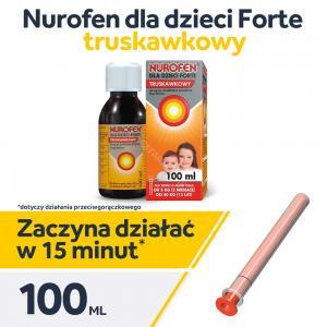 Nurofen dla dzieci Forte ibuprofen 200 mg/5 ml smak truskawkowy zawiesina 100 ml