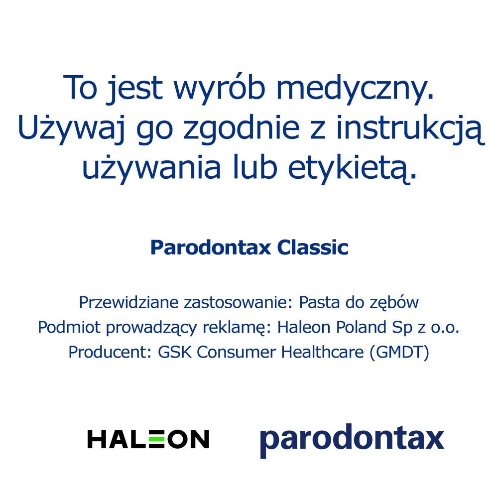 Parodontax Classic Pasta do zębów na krwawiące dziąsła 75 ml