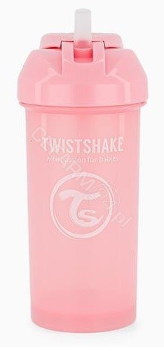 Twistshake kubek niekapek ze słomką 6m+ 360 ml (różowy)