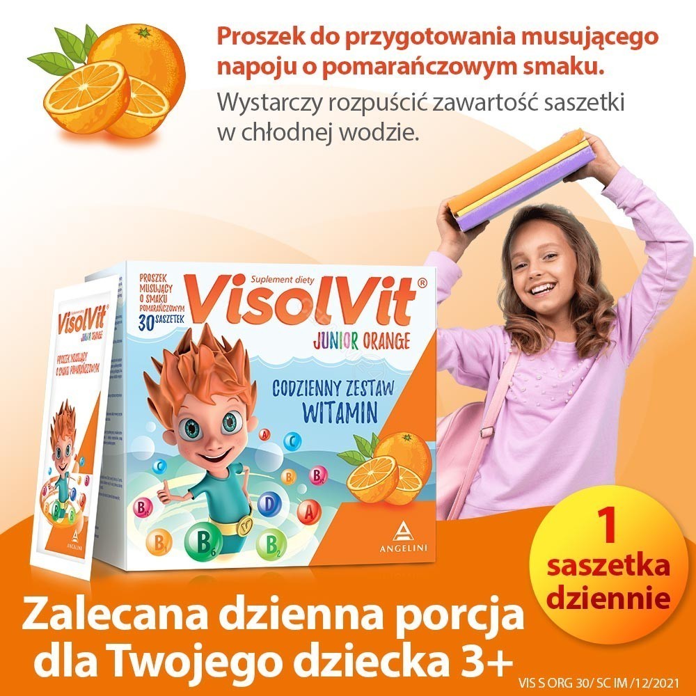 Visolvit junior x 30 sasz o smaku pomarańczowym