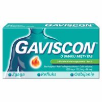 Gaviscon na zgagę i refluks smak miętowy tabletki x 24 szt