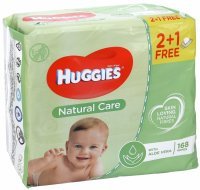 Huggies chusteczki nawilżane Natural Care 3 x 56 szt (3-pack)