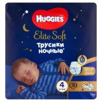 Huggies Elite Soft Overnights Pants 4 (9-14 kg) pieluchomajtki na noc x 19 szt