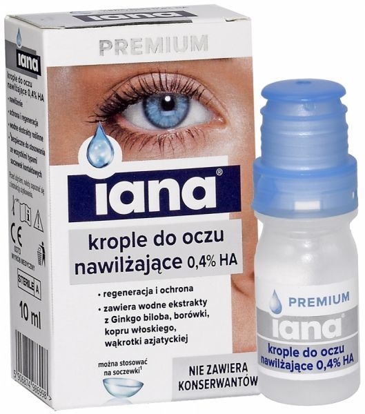 IANA Premium krople do oczu nawilżające 0,4% HA 10 ml