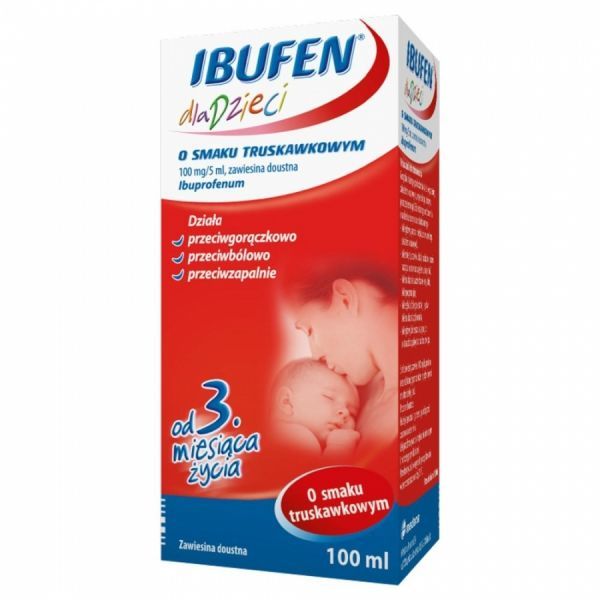 Ibufen 100mg/5ml zawiesina o smaku truskawkowym 100ml
