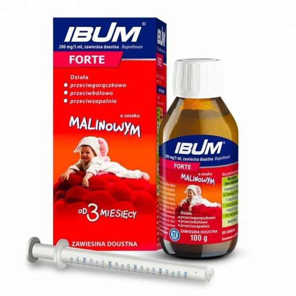 Ibum forte 200 mg/5 ml zawiesina o smaku malinowym  100 g