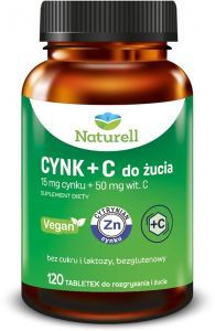 Naturell Cynk + C x 120 tabl do żucia