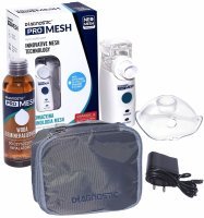 Inhalator siateczkowy PRO Mesh Diagnostic + woda destylowana do czyszczenia inhalatora w zestawie