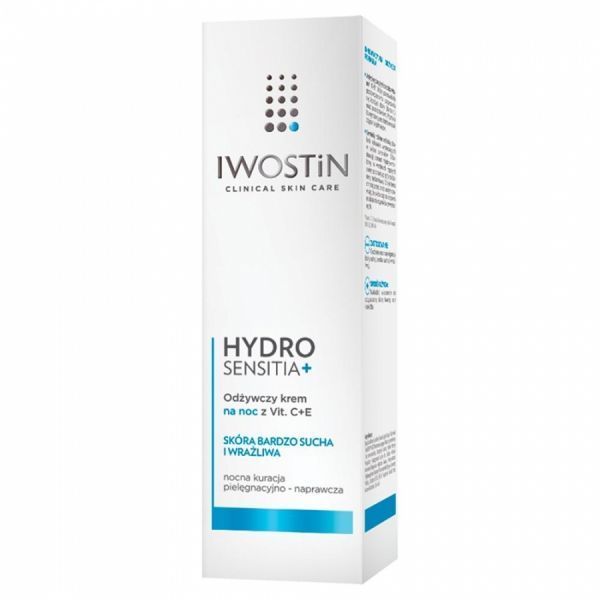 Iwostin Hydro Sensitia - odżywczy krem na noc z witaminami C+E 50 ml