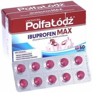 Laboratoria Polfa Łódź Ibuprofen max x 50 tabl powlekanych