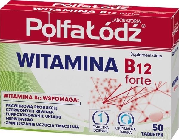 Laboratoria Polfa Łódź Witamina B12 Forte 10 mcg x 50 tabl