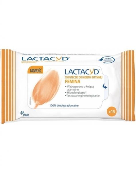 Lactacyd Femina chusteczki do higieny intymnej x 15 szt
