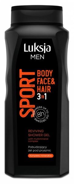 Luksja Men Sport 3w1 pobudzający żel pod prysznic dla mężczyzn 500 ml