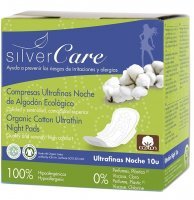 Masmi Silver Care ultra cienkie bawełniane podpaski ze skrzydełkami na noc - 100% bawełny organicznej x 10 szt