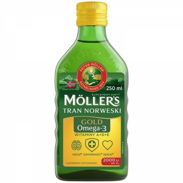 Moller's GOLD tran norweski o aromacie cytrynowym 250 ml