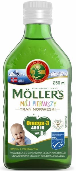 Moller's Mój Pierwszy tran norweski 250 ml + tatuaże dla dzieci GRATIS!!!