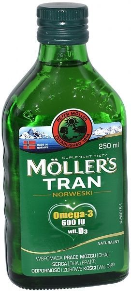 Moller's tran norweski o aromacie naturalnym 250 ml + tatuaże dla dzieci GRATIS!!!