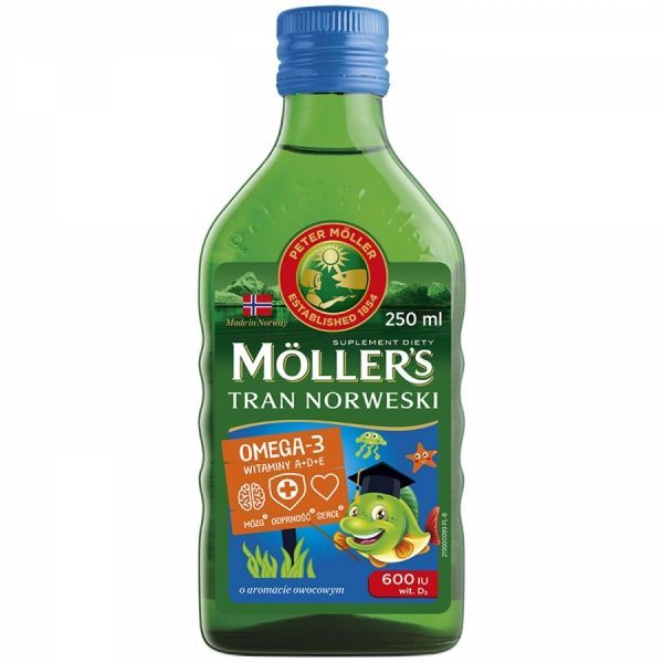 Moller's tran norweski o aromacie owocowym 250 ml