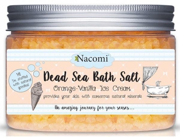 Nacomi sól do kąpieli z Morza Martwego Pomarańcza-Wanilia 450 g