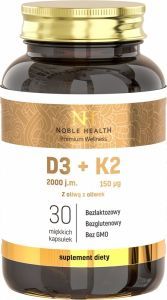 Noble Health Witamina D3+K2 z oliwą z oliwek x 30 kaps