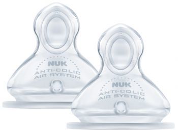 NUK silikonowy smoczek do butelki First Choice+ (6-18 miesięcy) M x 2 szt