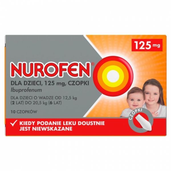 Nurofen dla dzieci ibuprofen 125 mg czopki x 10 szt
