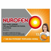 Nurofen dla dzieci Junior ibuprofen 100 mg kapsułki do żucia x 12 szt