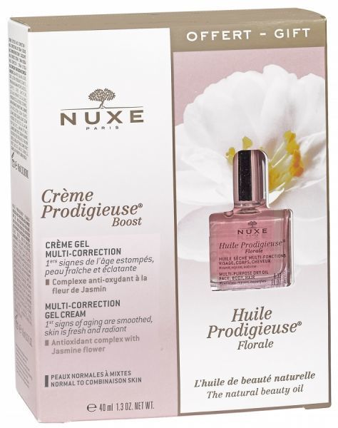 Nuxe Prodigieuse promocyjny zestaw -   żelowy krem do skóry normalnej i mieszanej 40 ml + suchy olejek do twarzy, ciała i włosów Florale 10 ml GRATIS!!!
