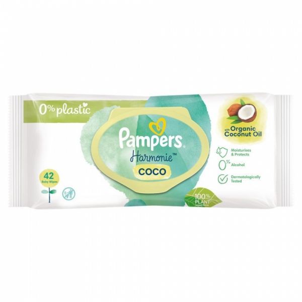 Pampers Harmonie Coco chusteczki nawilżane x 42 szt (0% plastic)