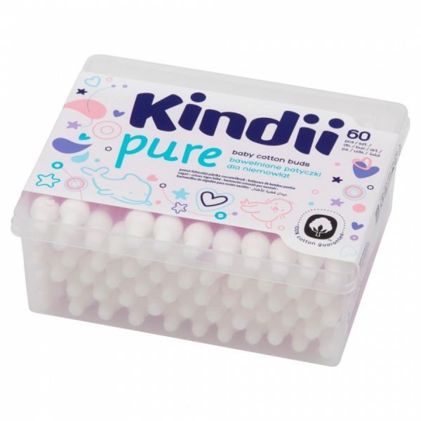 Patyczki higieniczne Kindii Pure dla niemowląt x 60 szt