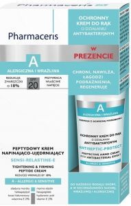 Pharmaceris A promocyjny zestaw - Sensi-Relastine-E peptydowy krem napinająco - ujędrniający 50 ml + Antiseptic - Protect ochronny krem do rąk o działaniu antybakteryjnym 50 ml GRATIS !!!
