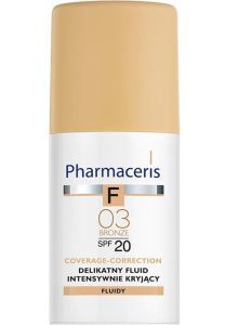 Pharmaceris f - delikatny fluid intensywnie kryjący o przedłużonej trwałości spf 20 bronze (03 - brązowy) 30 ml