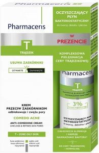 Pharmaceris T promocyjny zestaw - Comedo Acne krem przeciw zaskórnikom 40 ml +  Sebo-Almond-Claris oczyszczający płyn bakteriostatyczny 80 ml GRATIS !!!