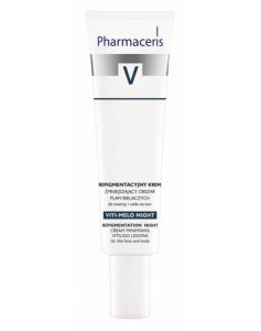 Pharmaceris V - Viti Melo Night repigmentacyjny krem zmniejszający obszar plam bielaczych do twarzy i ciała na noc 40 ml