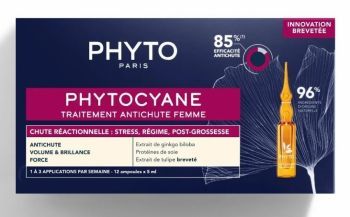Phyto Phytocyane Reactionnelle kuracja przeciw reakcyjnemu wypadaniu włosów dla kobiet 12 amp x 5 ml