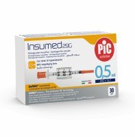 PIC Insumed 0,5 ml 29 G 12,7 mm strzykawki insulinowe z powiększeniem x 30 szt
