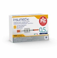 PIC Insumed 0,5 ml 31 G 8 mm strzykawki insulinowe z powiększeniem x 30 szt
