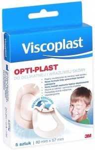 Plastry okulistyczne optiplast do delikatnej i wrażliwej skóry 80 mm x 57 mm x 5 szt