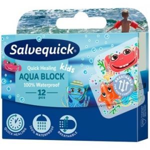 Plastry Salvequick Aqua Block kids x 12 szt