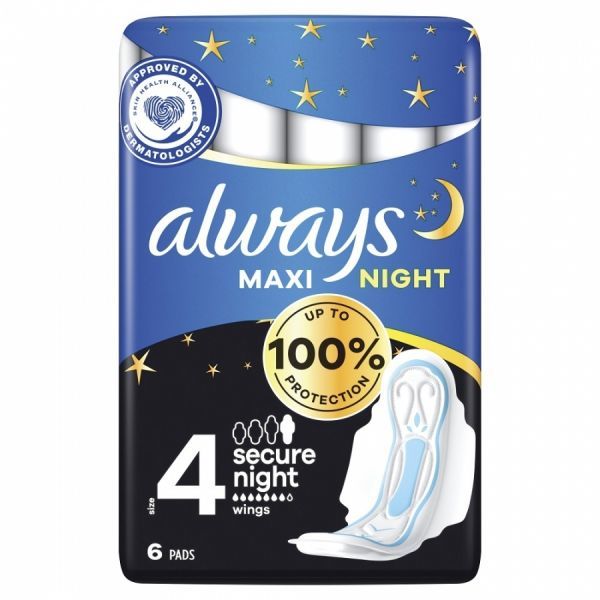 Podpaski Always Maxi Secure Night  (rozmiar 4)  x 6 szt
